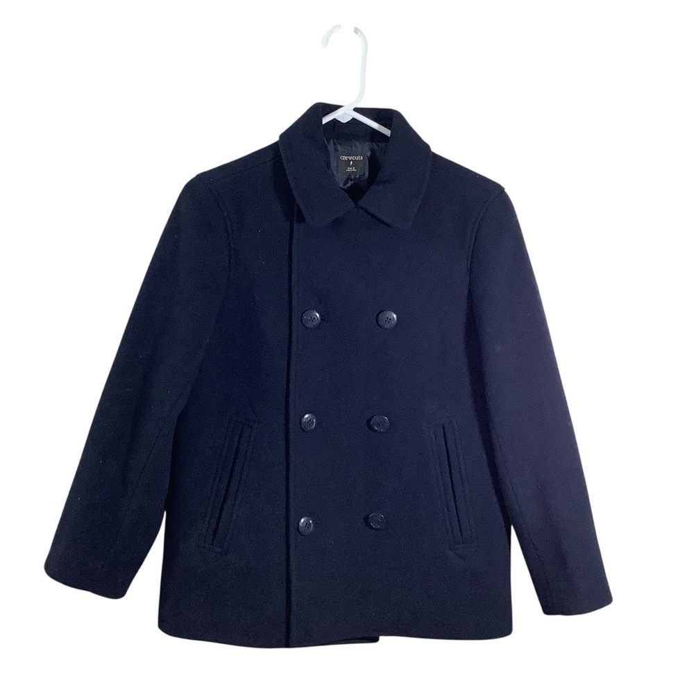 Crewcuts Girls Wool Blend Classic Peacoat Navy Blue Double Breasted
